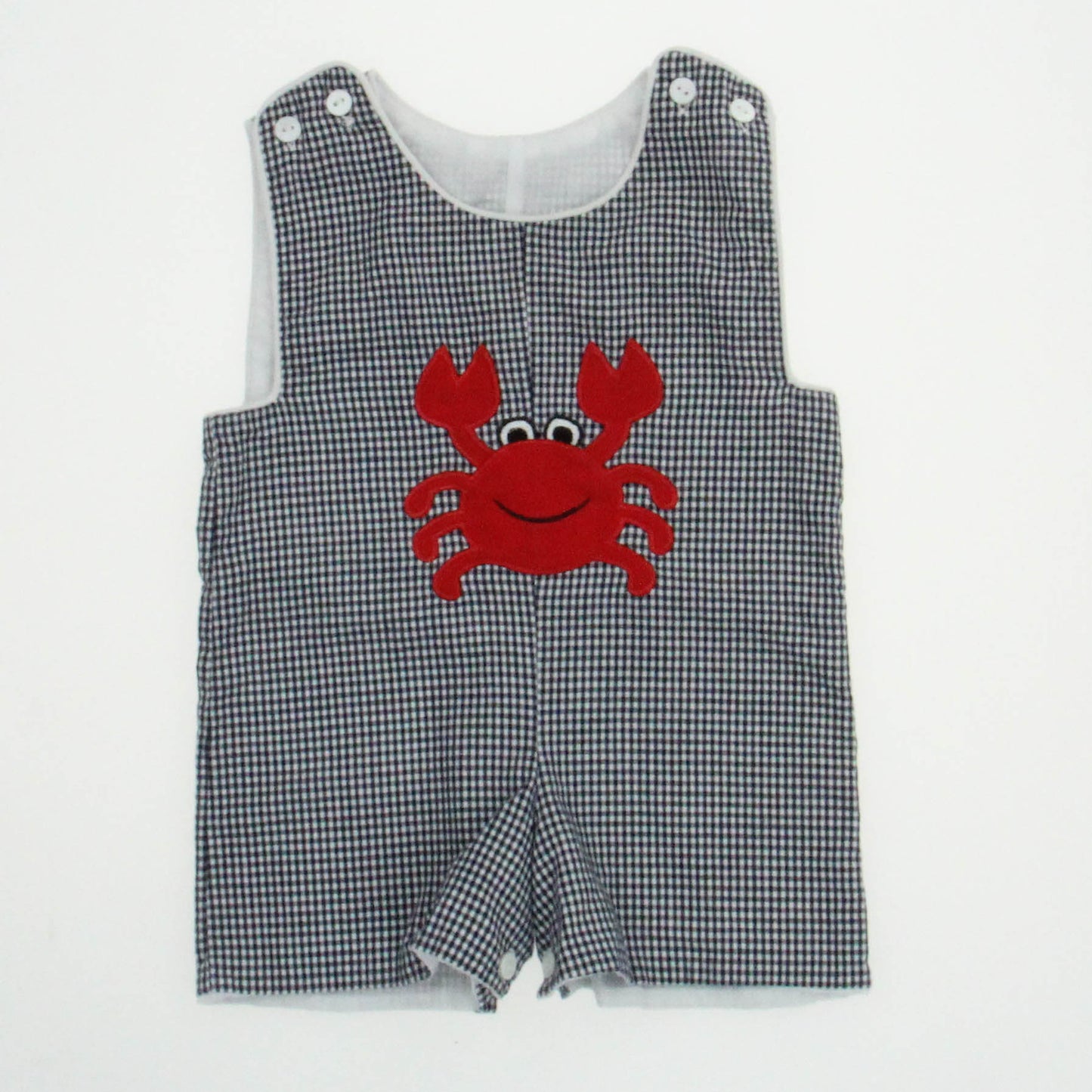 Beehave Boys Navy/White/ Red Crab Romper Size: 6 Months Navy/White/ Red Crab