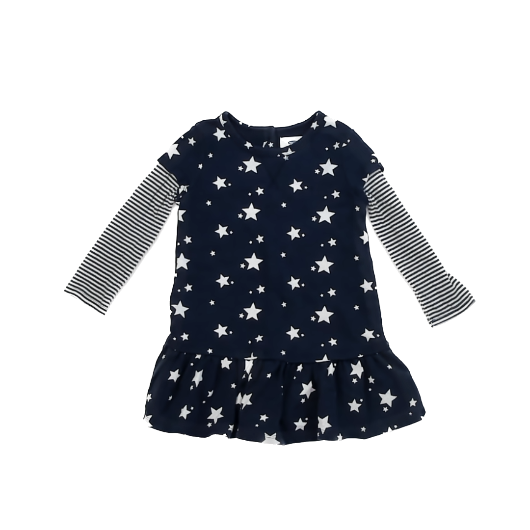 Old Navy Girls Navy | White Stars Dress Size: 4T Navy | White Stars