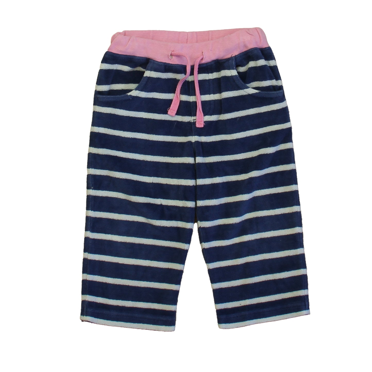 Boden Girls Navy | White Stripe | Pink Pants Size: 12-18 Months Navy | White Stripe | Pink
