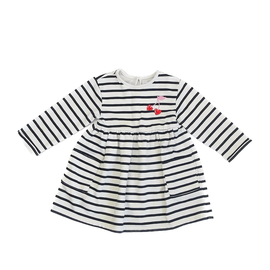 Old Navy Girls Navy White Stripe Dress Size: 3T Navy White Stripe