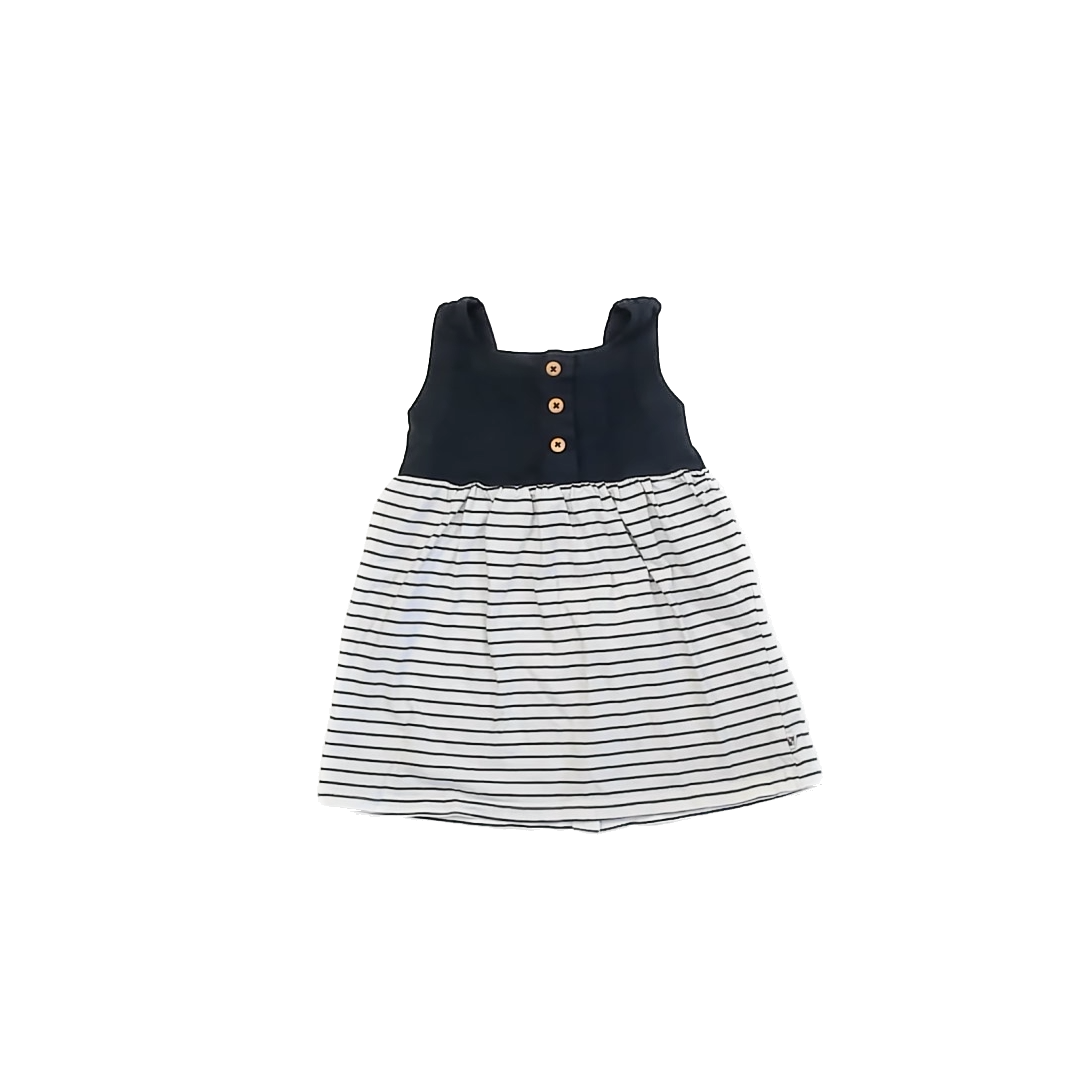 Batela Girls Navy | White Stripe Dress Size: 18 Months Navy | White Stripe