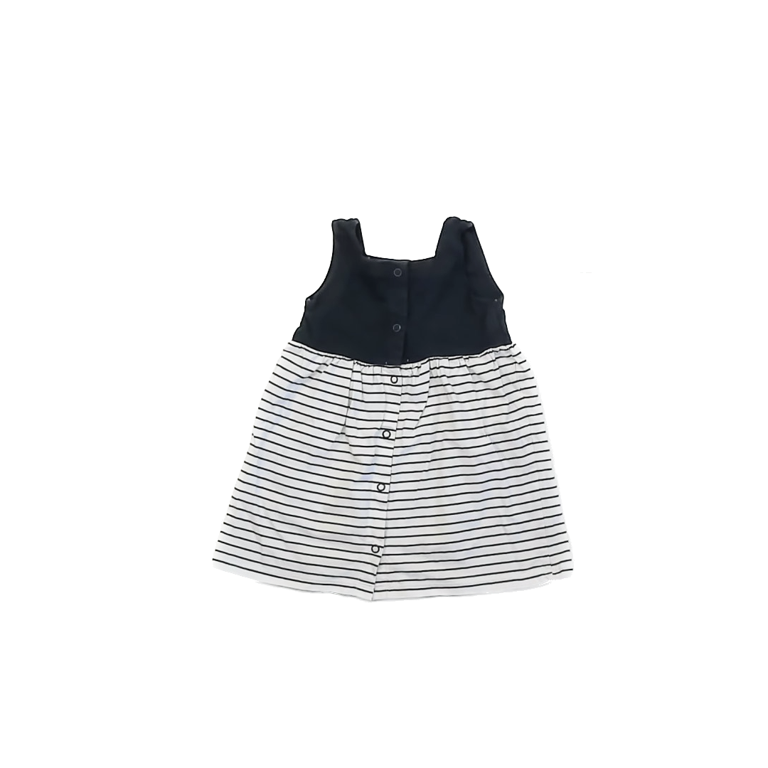Batela Girls Navy | White Stripe Dress Size: 18 Months Navy | White Stripe