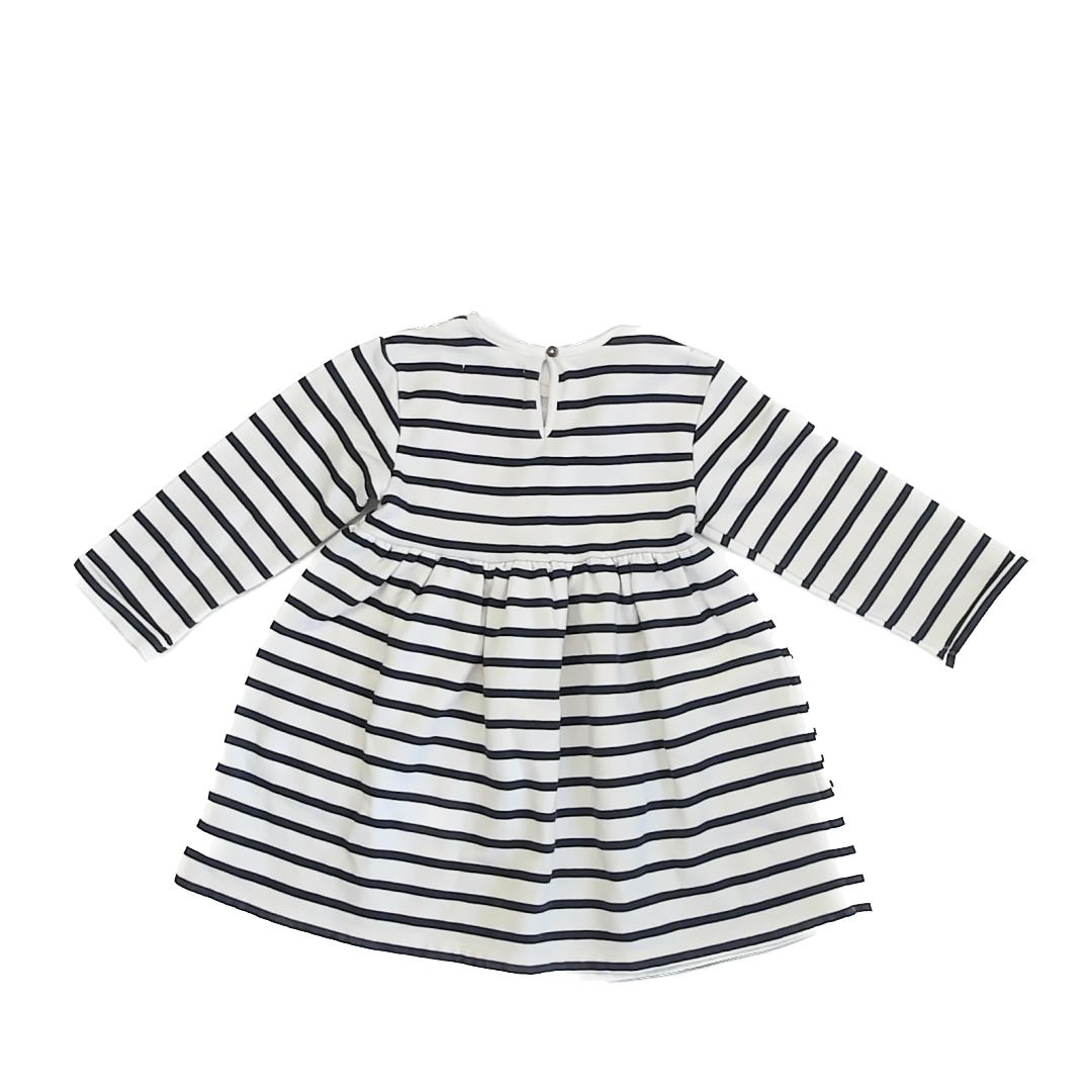 Old Navy Girls Navy White Stripe Dress Size: 3T Navy White Stripe