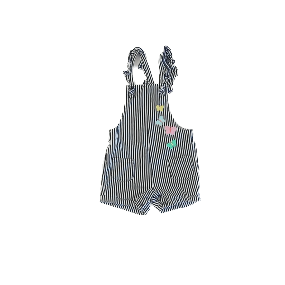 Unknown Girls navy | white striped Overalls Size: 24 Months navy | white striped