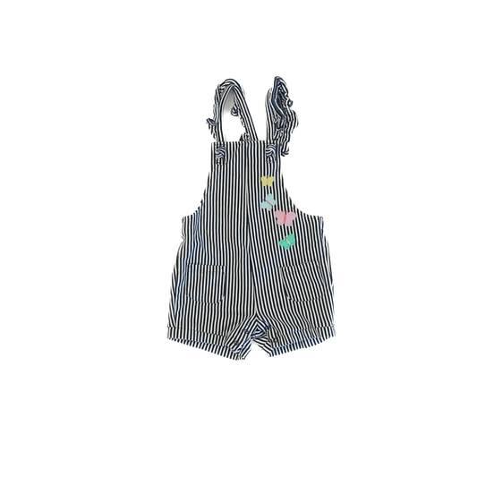 Unknown Girls navy | white striped Overalls Size: 24 Months navy | white striped