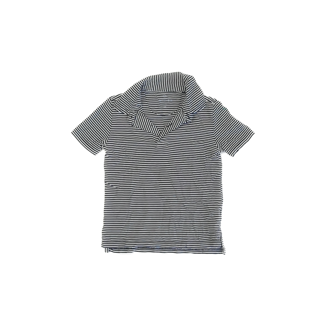 Renwick Boys Navy | White Striped Polo Shirt Size: 4-5T Navy | White Striped