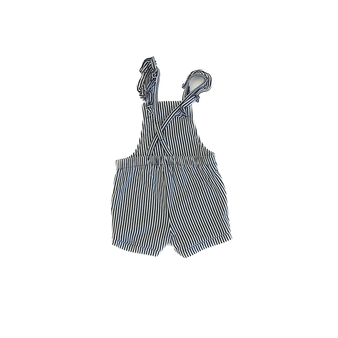 Unknown Girls navy | white striped Overalls Size: 24 Months navy | white striped