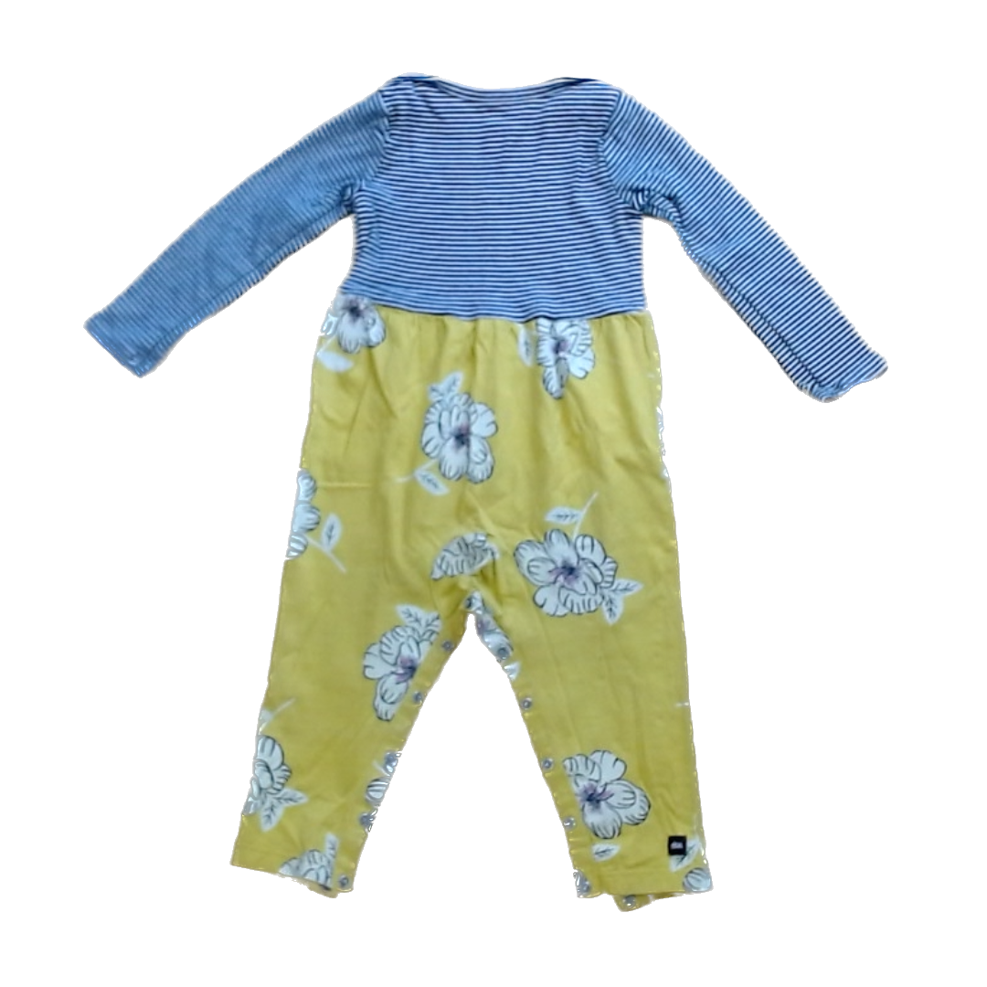 Tea Collection Boys Navy + White | Yellow Romper Size: 12-18 Months Navy + White | Yellow