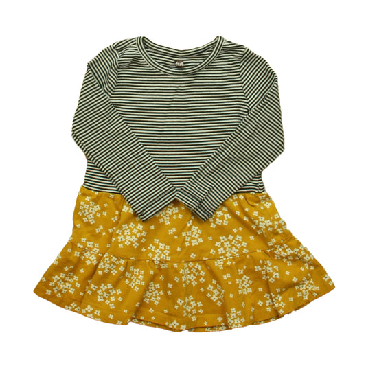 Tea Girls Navy | White | Yellow Dress Size: 2T Navy | White | Yellow