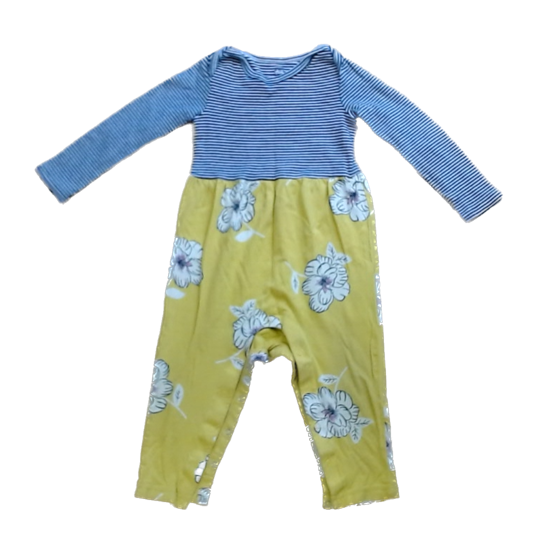 Tea Collection Boys Navy + White | Yellow Romper Size: 12-18 Months Navy + White | Yellow