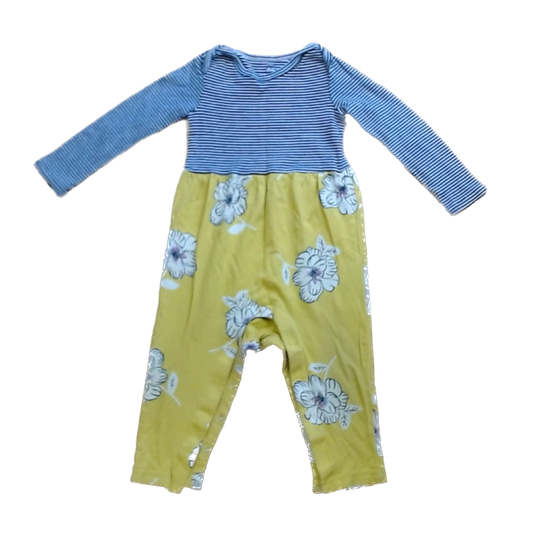 Tea Collection Boys Navy + White | Yellow Romper Size: 12-18 Months Navy + White | Yellow