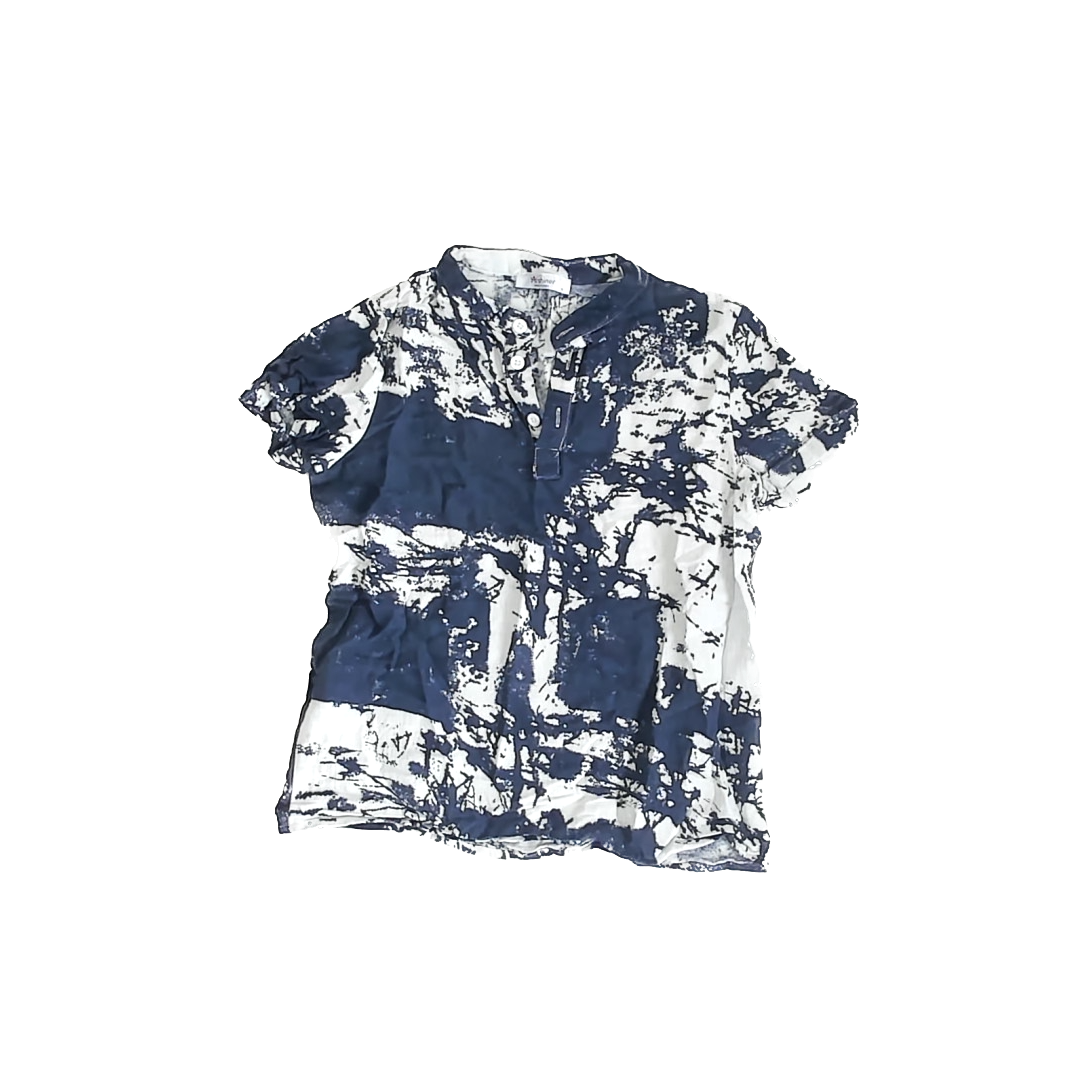 Arshiner Boys Navy | White Short Sleeve Shirt Size: 12 Years Navy | White