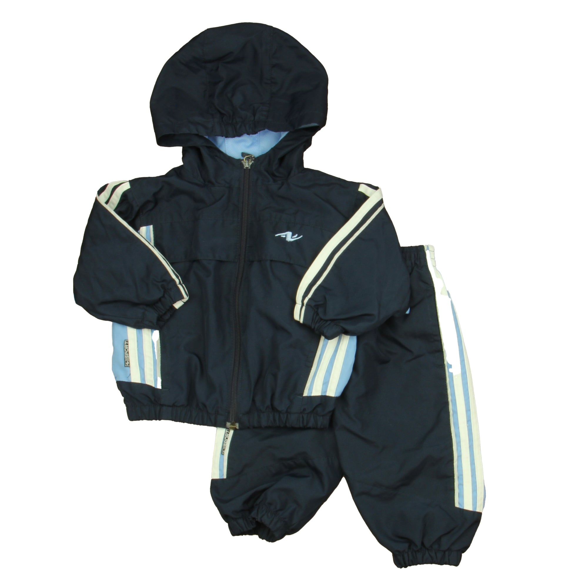 Athletic Works Boys Navy | White Track Suit Size: 12 Months Navy | White