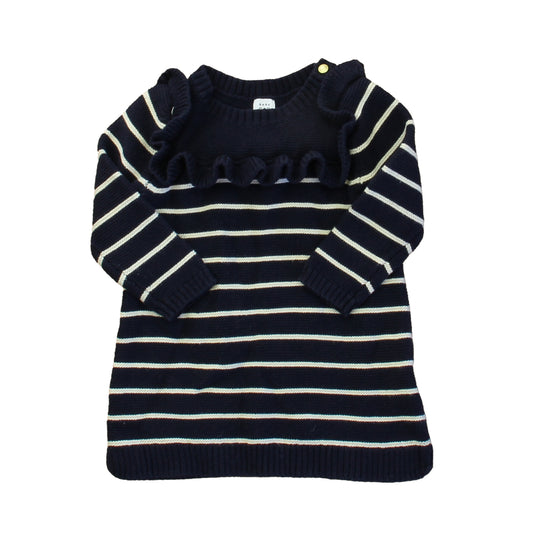 Gap Girls Navy | White Sweater Dress Size: 6-12 Months Navy | White