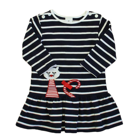 Florence Eiseman Girls Navy | White Dress Size: 4T