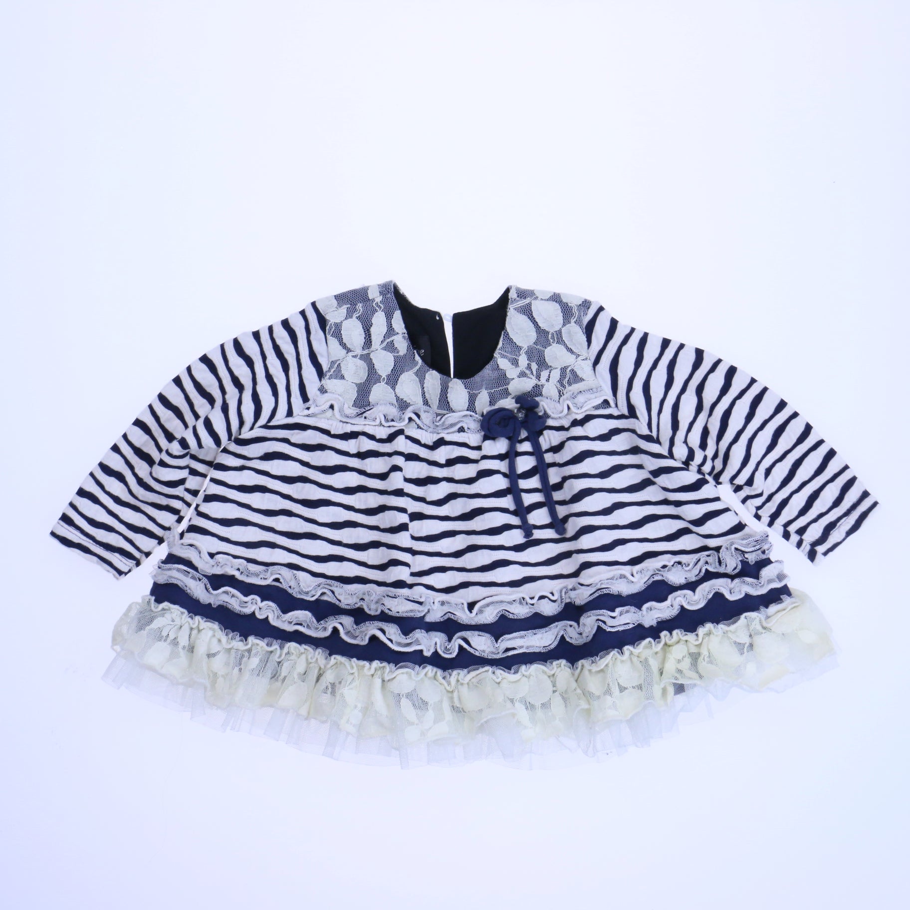 Isobella & Chloe Girls Navy | White Shirt Size: 12 Months Navy | White