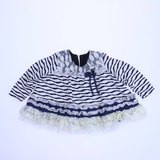 Isobella & Chloe Girls Navy | White Shirt Size: 12 Months Navy | White