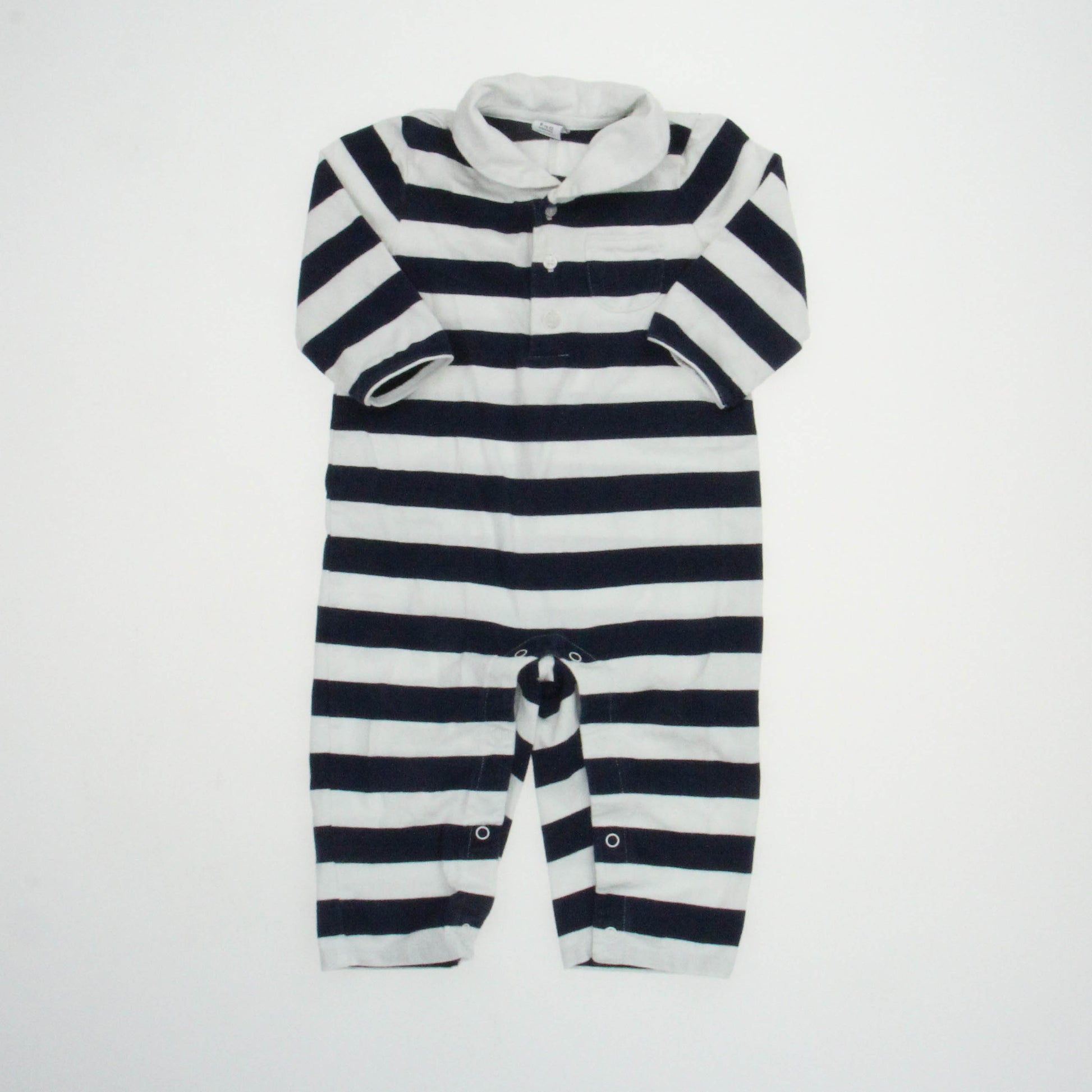 Janie & Jack Boys Navy | White Long Sleeve Outfit Size: 6-12 Months Navy | White