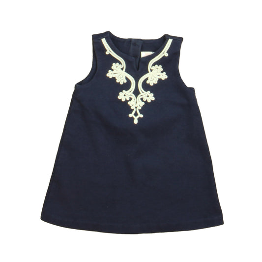 Janie and Jack Girls Navy | White Dress Size: 12-18 Months