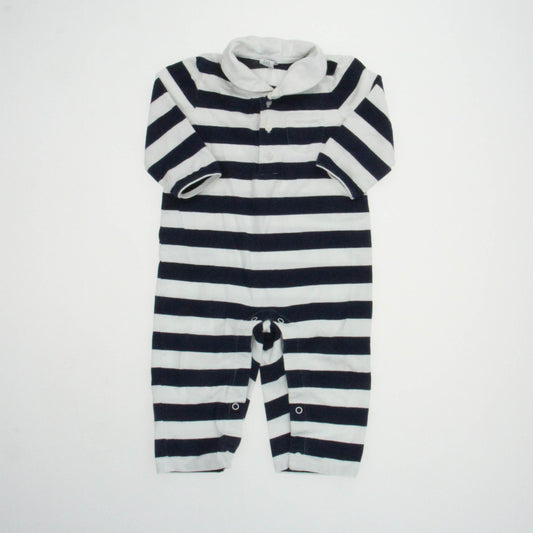 Janie & Jack Boys Navy | White Long Sleeve Outfit Size: 6-12 Months Navy | White