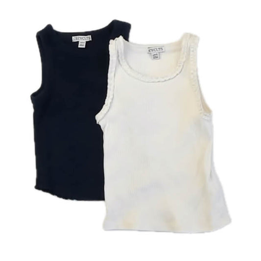 Crewcuts Girls Navy | White Tank Top Size: 4-5T Navy | White