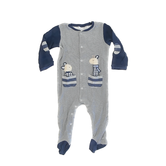 Mayoral Boys Navy | White 1-piece footed Pajamas Size: 12 Months Navy | White