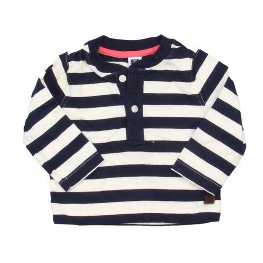 Janie and Jack Boys Navy | White Long Sleeve T-Shirt Size: 3-6 Months Navy | White