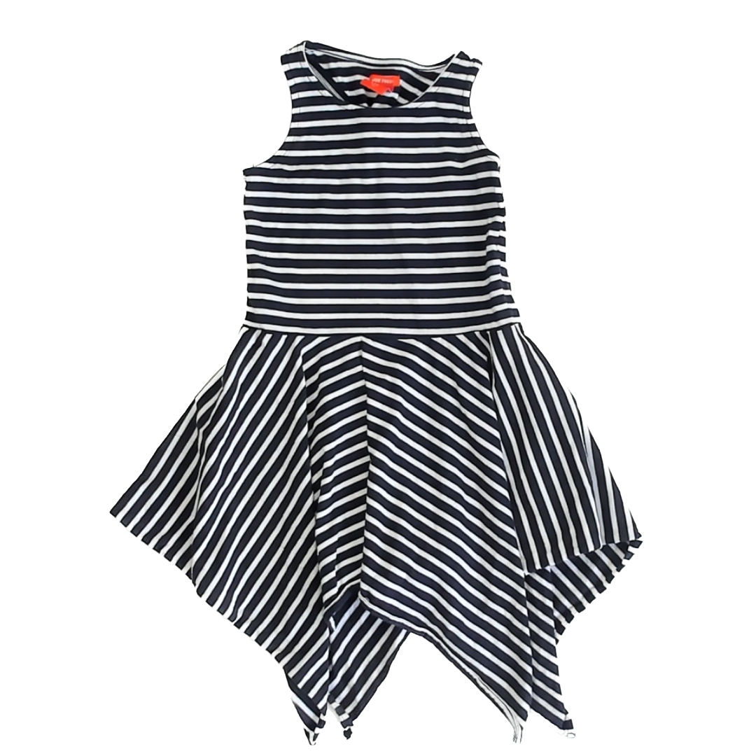 Joe Fresh Girls Navy | White Dress Size: 6 Years Navy | White