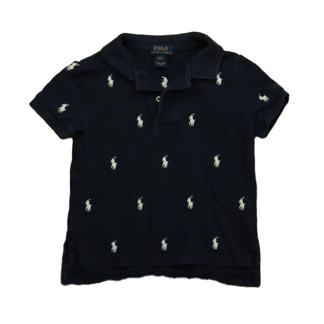 Ralph Lauren Boys Navy | White Polo Shirt Size: 2T