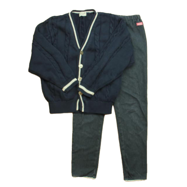 Miki House Girls Navy | White Apparel Sets Size: 6 Years