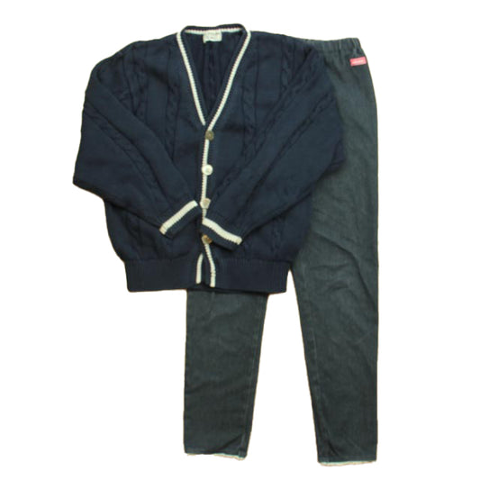 Miki House Girls Navy | White Apparel Sets Size: 6 Years