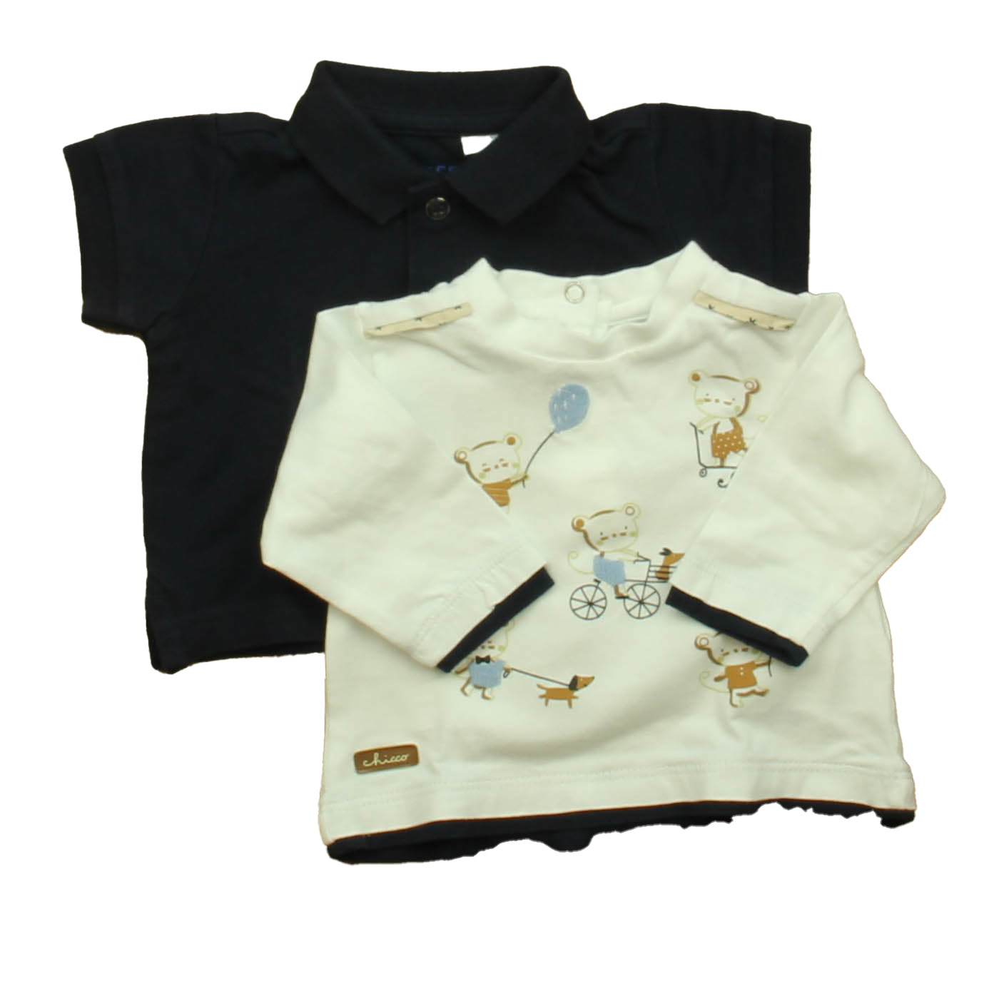 My Chicco Boys Navy | White Polo Shirt Size: 3 Months Navy | White