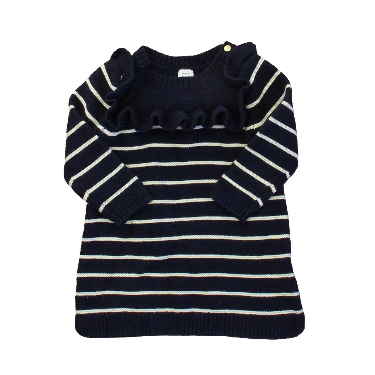 Gap Girls Navy | White Sweater Dress Size: 6-12 Months Navy | White