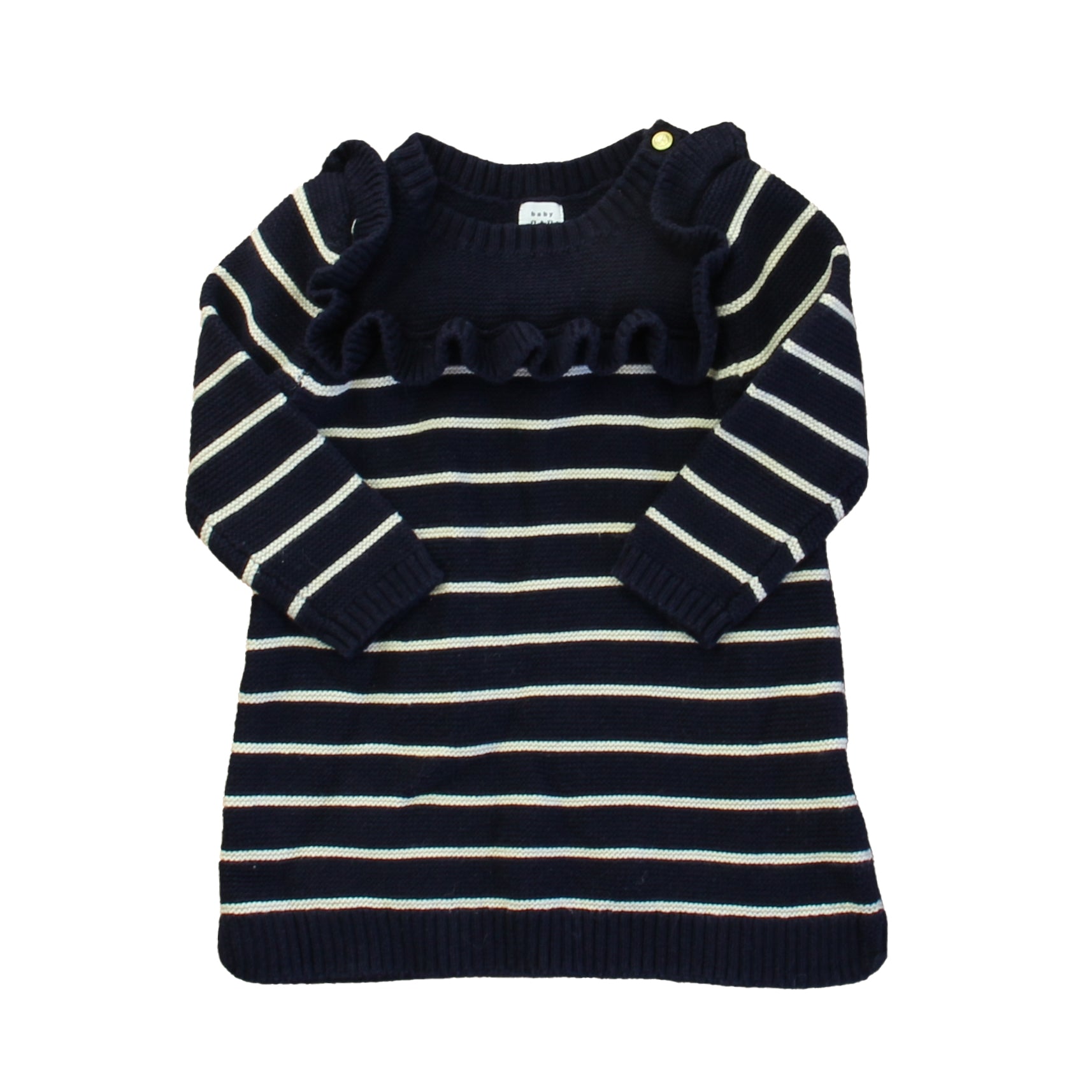 Gap Girls Navy | White Sweater Dress Size: 6-12 Months Navy | White