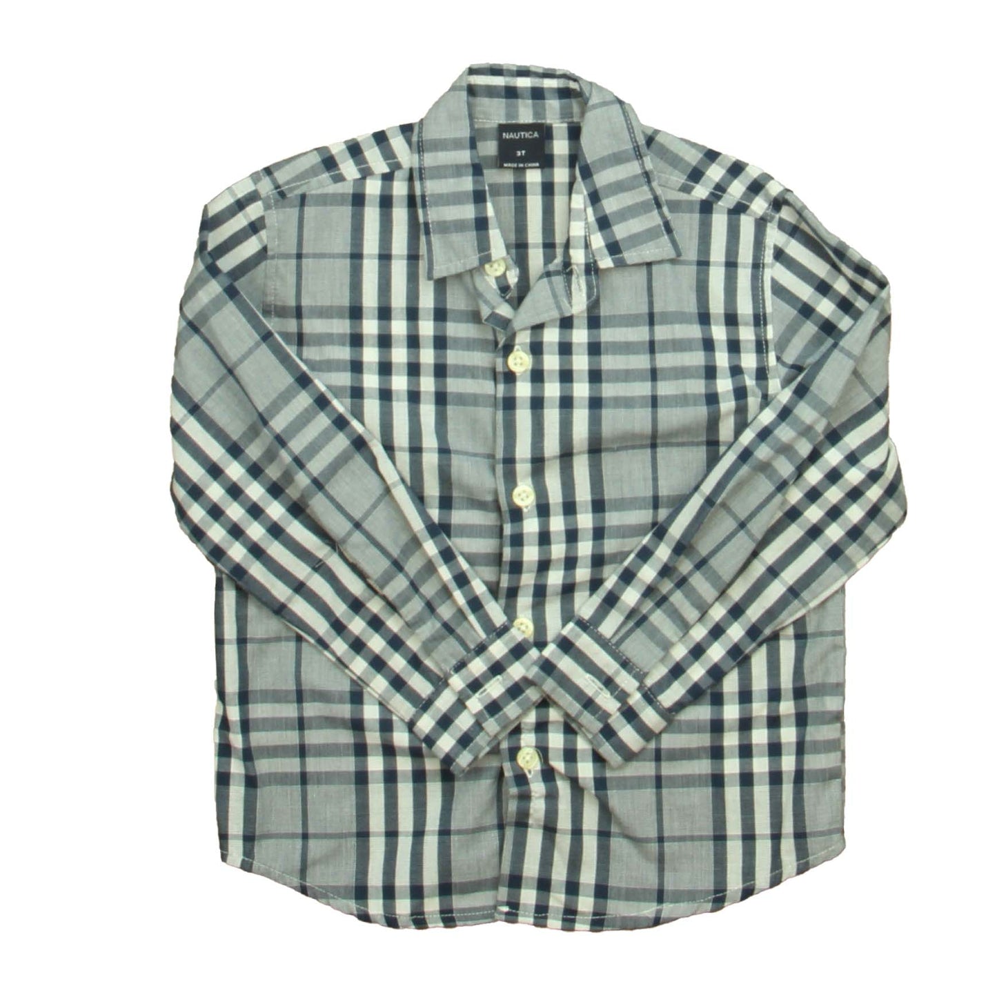 Nautica Boys Navy | White Button Down Long Sleeve Size: 3T Navy | White