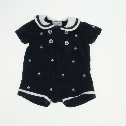 Kitestrings Boys Navy | White Romper Size: 3-6 Months Navy | White