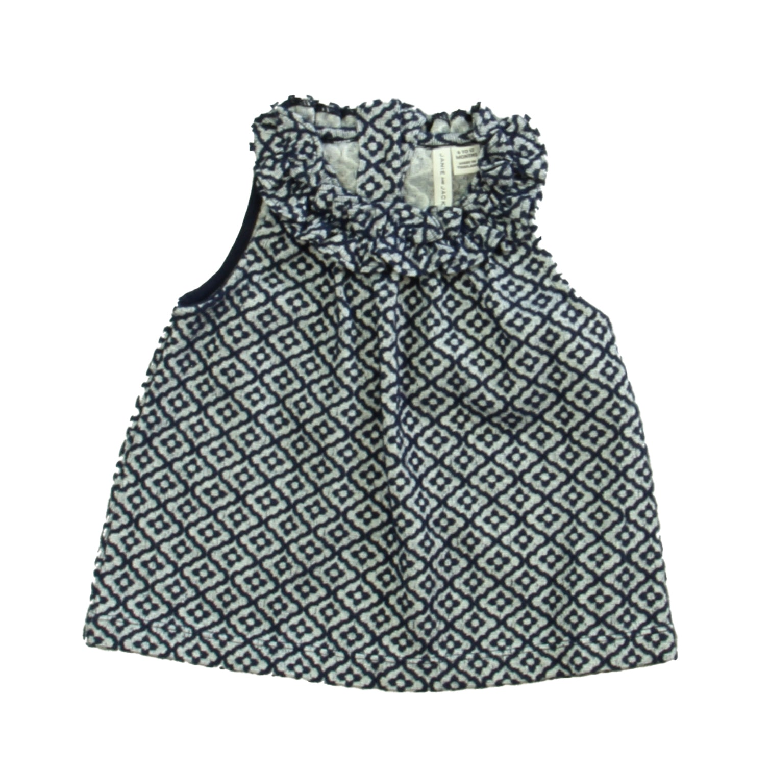 Janie and Jack Girls Navy | White Blouse Size: 6-12 Months Navy | White