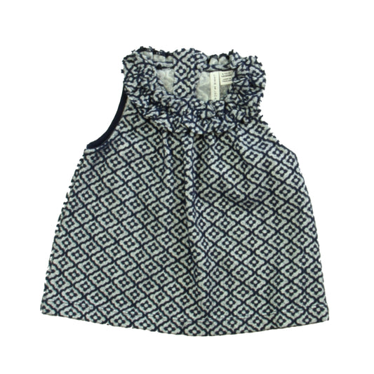 Janie and Jack Girls Navy | White Blouse Size: 6-12 Months Navy | White