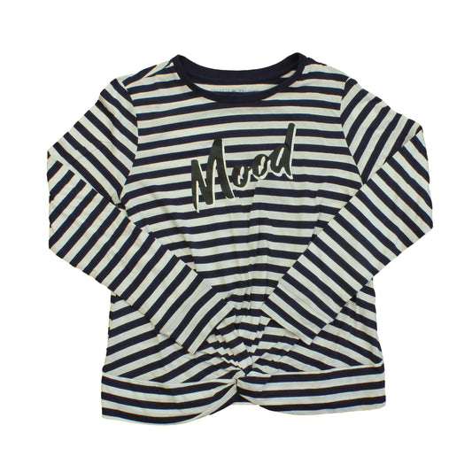 Rockets Of Awesome Girls Navy | White Long Sleeve T-Shirt Size: 12 Years Navy | White