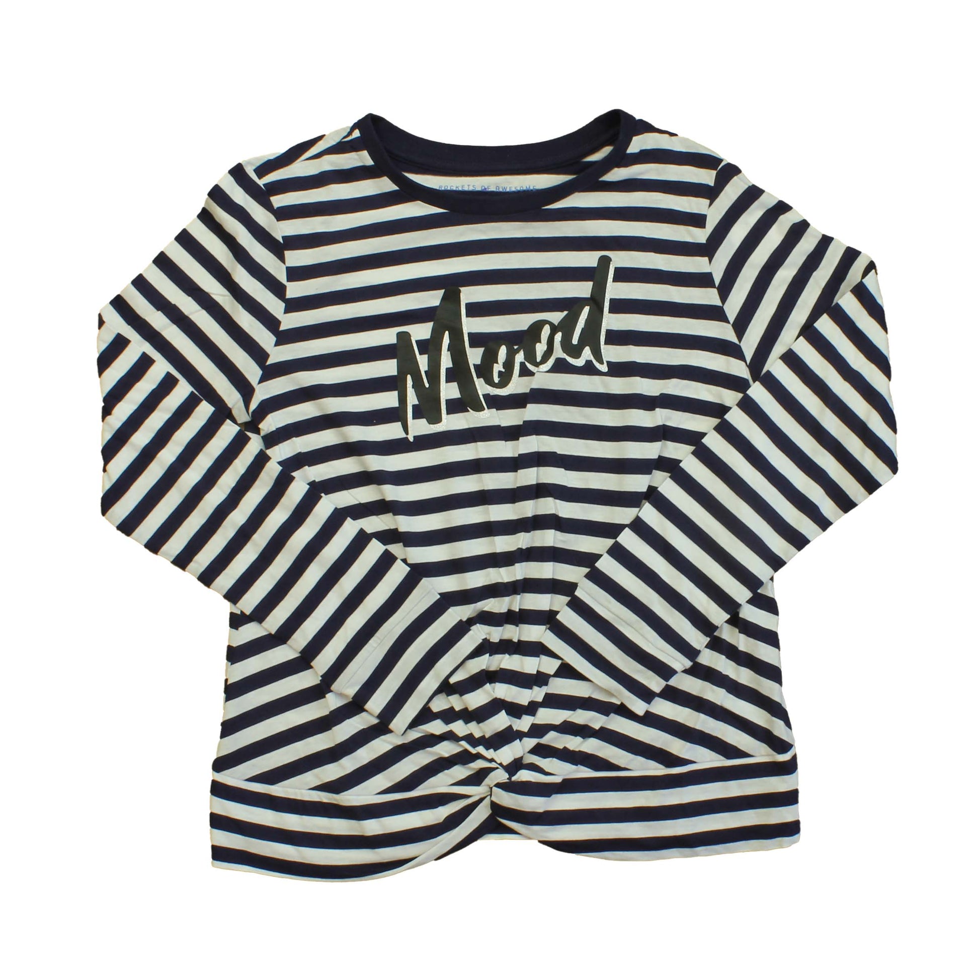 Rockets Of Awesome Girls Navy | White Long Sleeve T-Shirt Size: 12 Years Navy | White