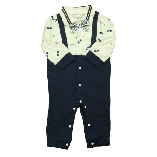 PatPat Boys Navy | White Long Sleeve Outfit Size: 6-9 Months Navy | White