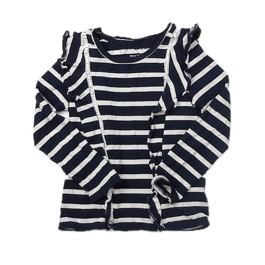 Rockets Of Awesome Girls Navy | White Long Sleeve T-Shirt Size: 6-7 Years Navy | White