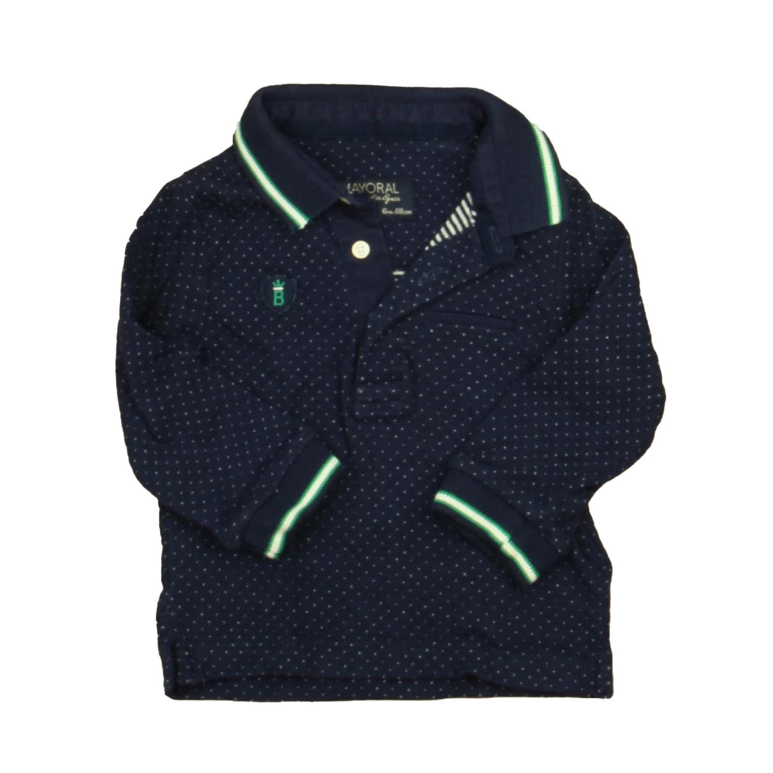 Mayoral Boys Navy | White Rugby Shirt Size: 6 Months Navy | White