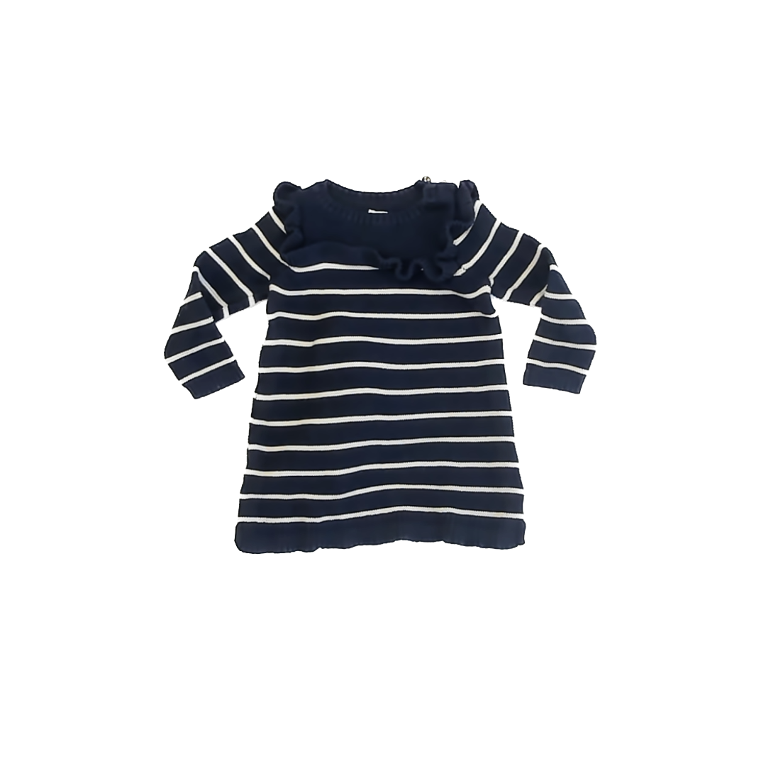 Gap Girls Navy | White Sweater Dress Size: 6-12 Months Navy | White