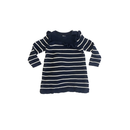 Gap Girls Navy | White Sweater Dress Size: 6-12 Months Navy | White