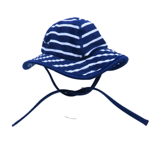 Hanna Andersson Boys Navy | White Sun Hat Size: 0-3 Months Navy | White