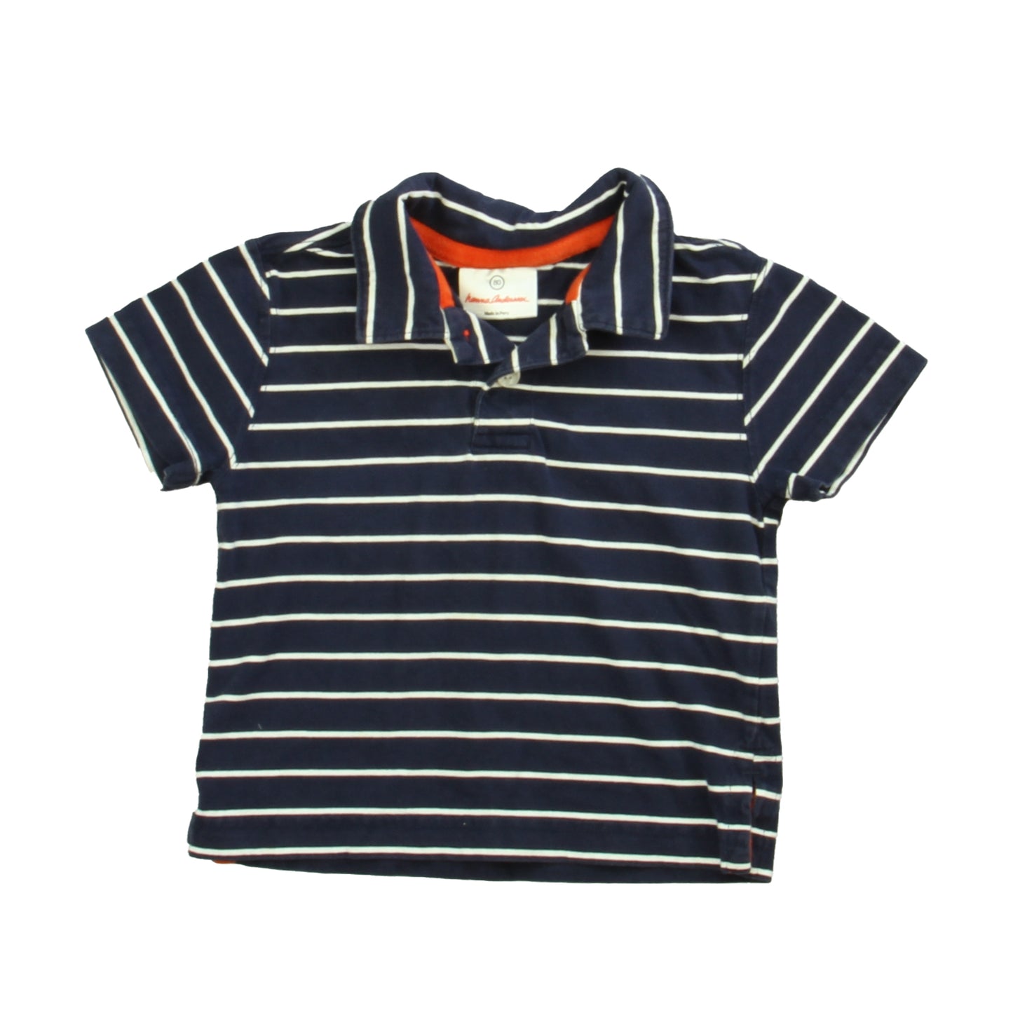 Hanna Andersson Boys Navy | White Polo Shirt Size: 18-24 Months Navy | White