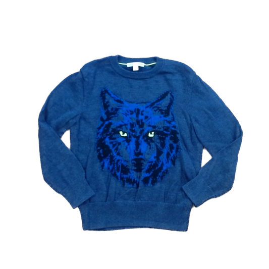 Rockets Of Awesome Boys Navy Wolf Sweater Size: 7 Years Navy Wolf