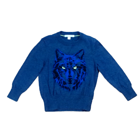 Rockets Of Awesome Boys Navy | Wolf Sweater Size: 3T Navy | Wolf