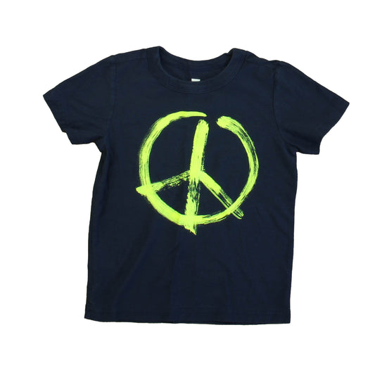 Tea Boys Navy | Yellow Peace Sign T-Shirt Size: 4T